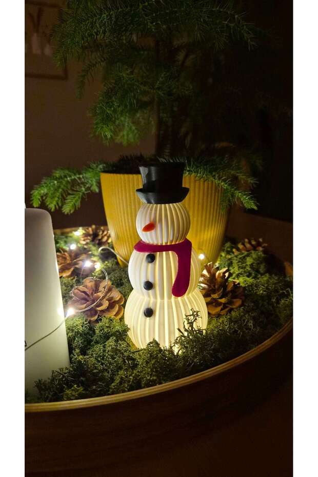 Snowman Led Candle Holder (1 Piece)