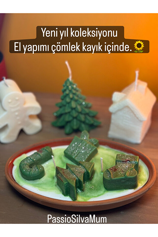 Noel Kayık Çömlek Mum