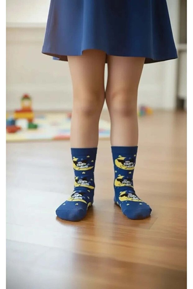 جوارب كرومي منقوشة باللون الأزرق - 2