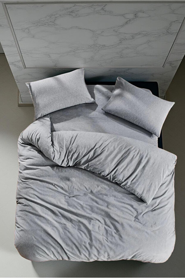 Single Size 90X190 Fitted Bed Sheet Set with Elastic Band, 155X215 Duvet Cover Pink-Blue-Grey