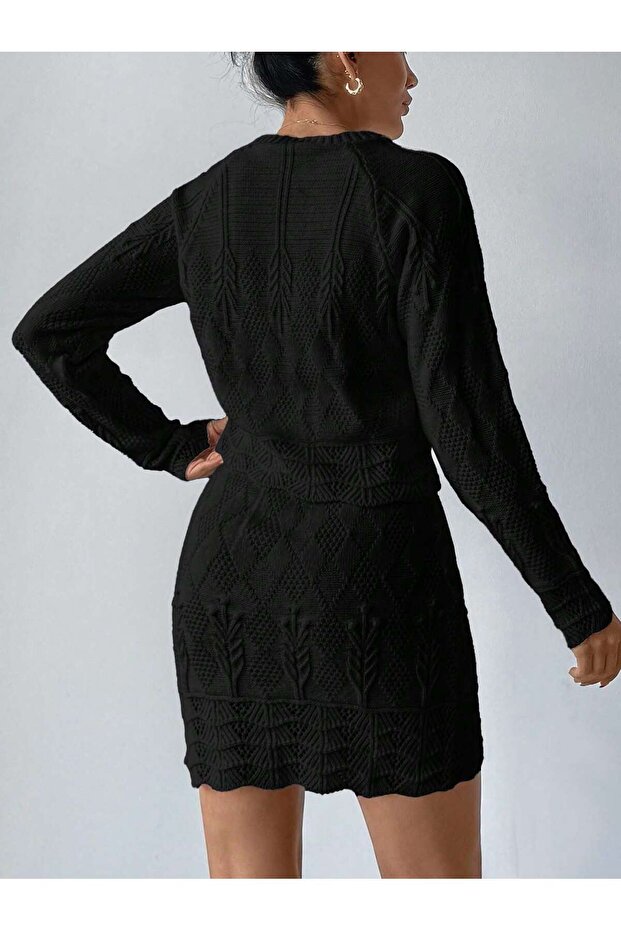 مقاس كبير حياكة دانتيل مجموعة - 5