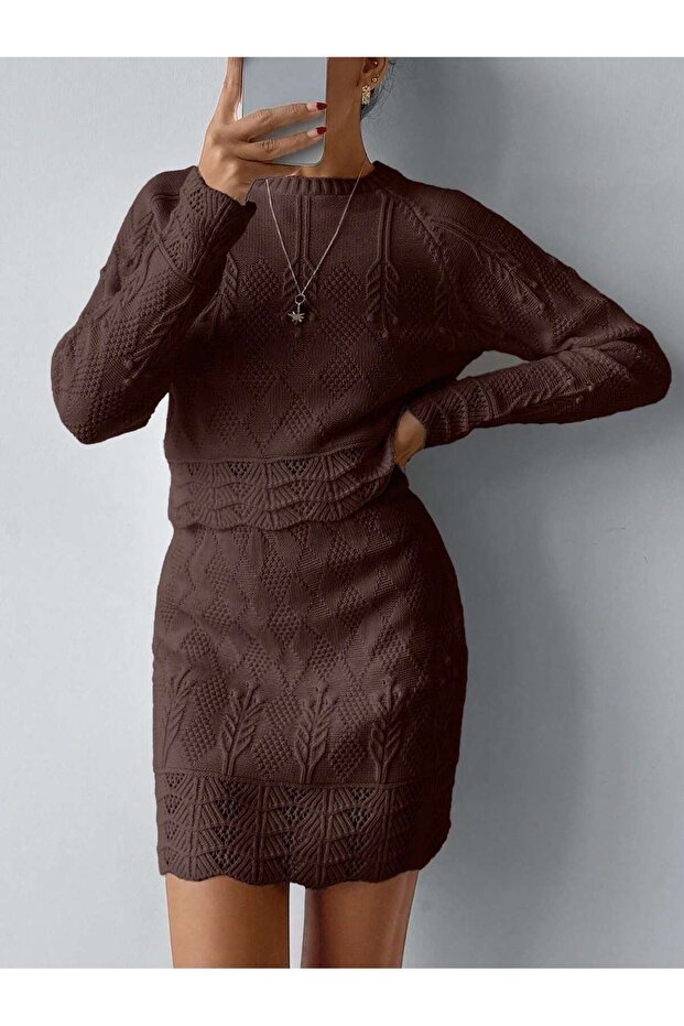 Plus Size Lace-Like Knit Sets - 4