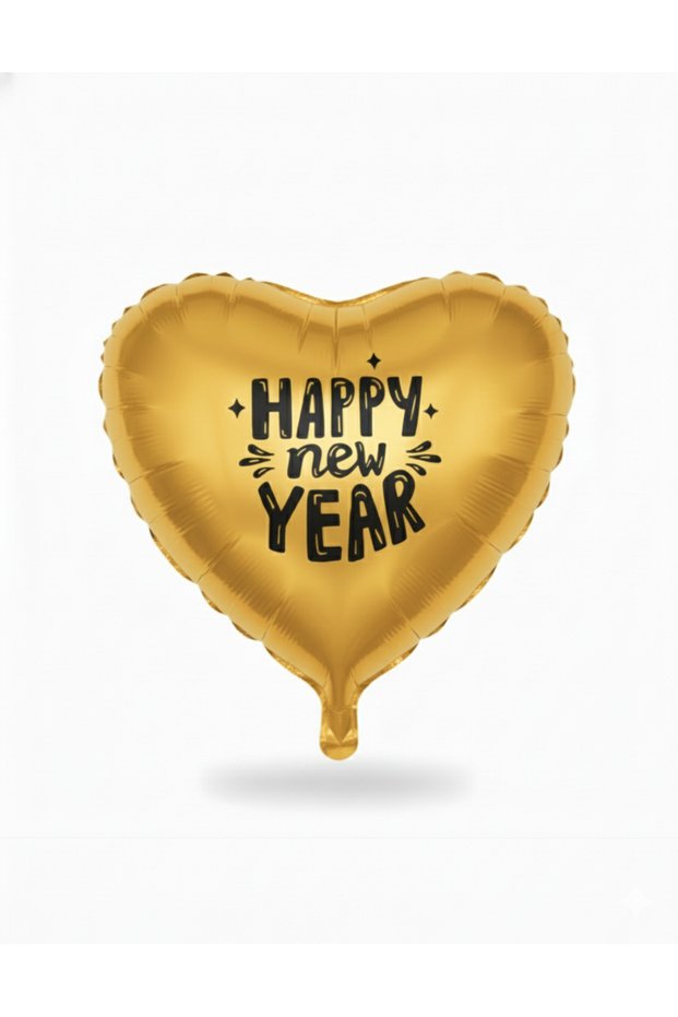 Happy New Year Christmas Tree Party Ornament Heart & Star Foil Balloon Decor Gold Heart