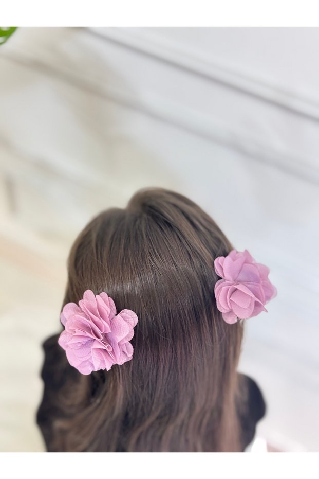 Girl's Floral Clip Buckle - Purple