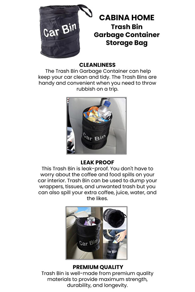 Car Trash Bin Garbage Container Storage Bag - 6