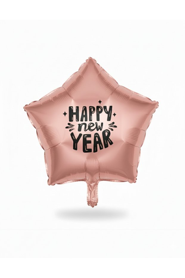 Happy New Year Christmas Tree Party Ornament Heart & Star Foil Balloon Decor Rose Gold Star