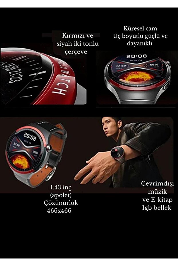 VN4 Alpha Akıllı Saat | 3+1 Deluxe Edition | Amoled IPS Ekran | 3 Farklı Kordon | - 3