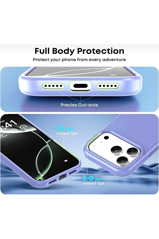 غطاء حماية سيليكون لآيفون 17 برو مع شاشة داخلية مخملية وكاميرا مرتفعة - 2