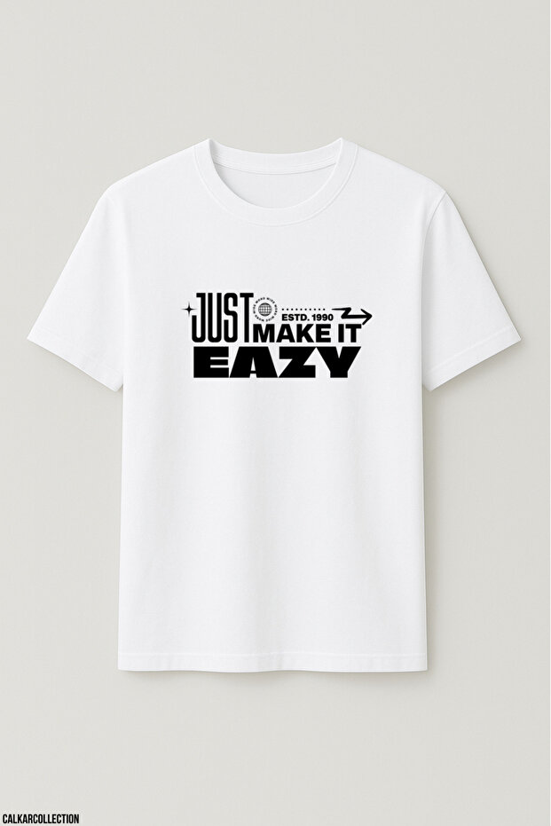 تيشيرت للجنسين قصة فضفاضة Just Make It Easy