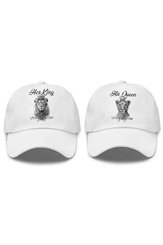 Strong Together & His Queen - Her King Aslan Design Lover Couple Combination Couple 2-Piece Snapback Hat