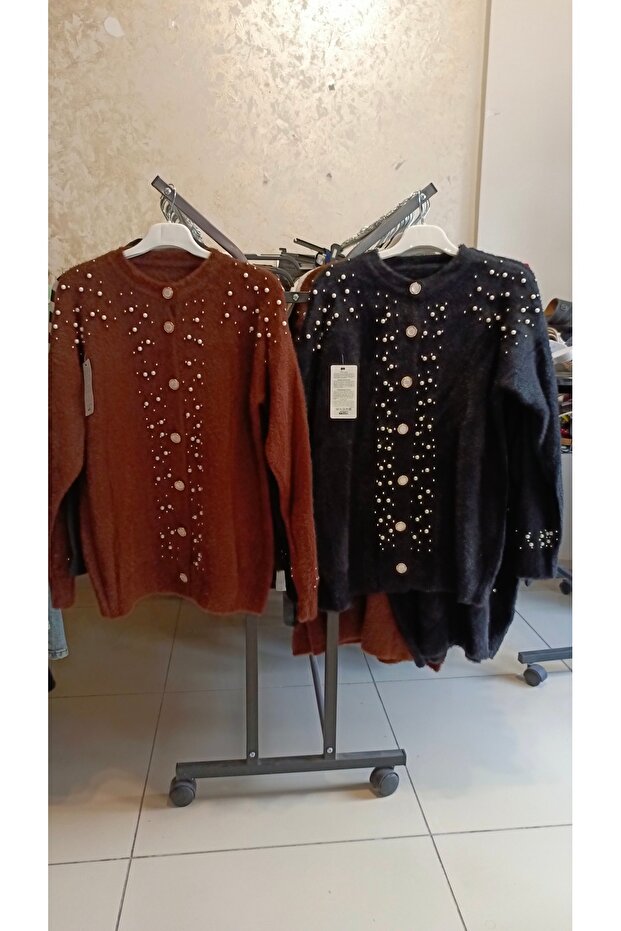 Taş detaylı triko ceket - 2