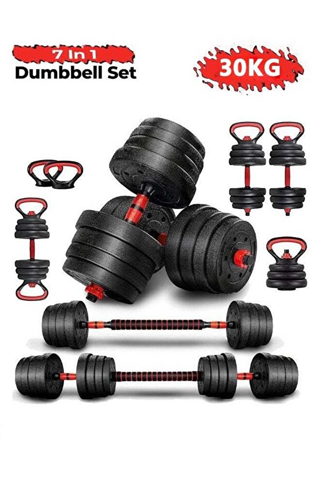 4-in-1 Adjustable Dumbbell Set, Convert to Barbell Kettlebell & Push-Up Stand for Home Gym