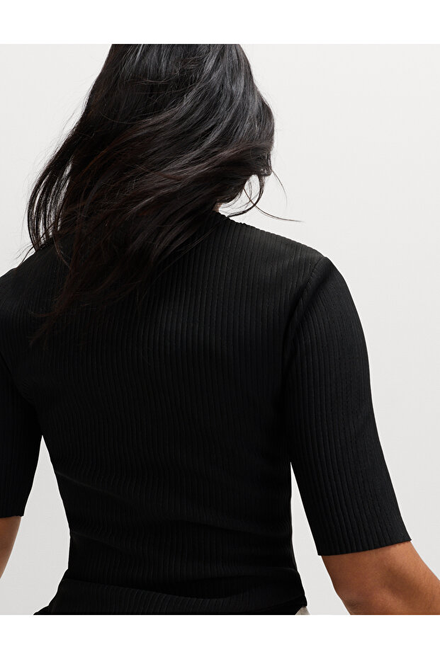 Pliseli Yuvarlak Yaka Bluz - 5