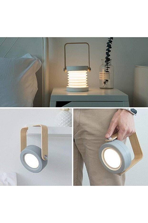 مصباح فانوس LED قابل للطي (أبيض) - 1