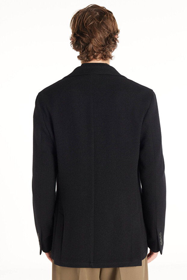 SİYAH YÜN ÖRME MONO BLAZER - 4
