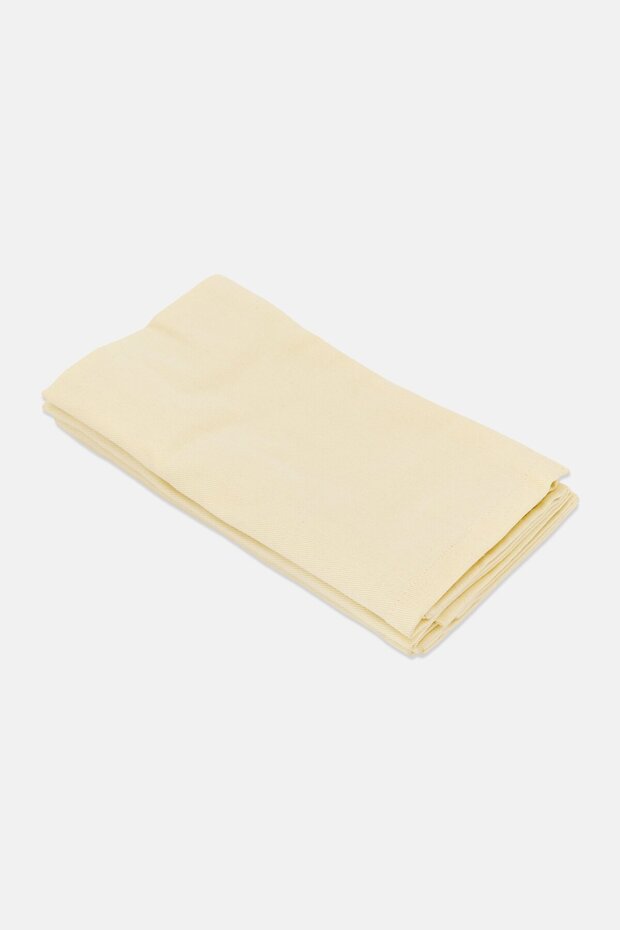 4 Pieces Solid Cotton Table Napkins, Ivory - 2