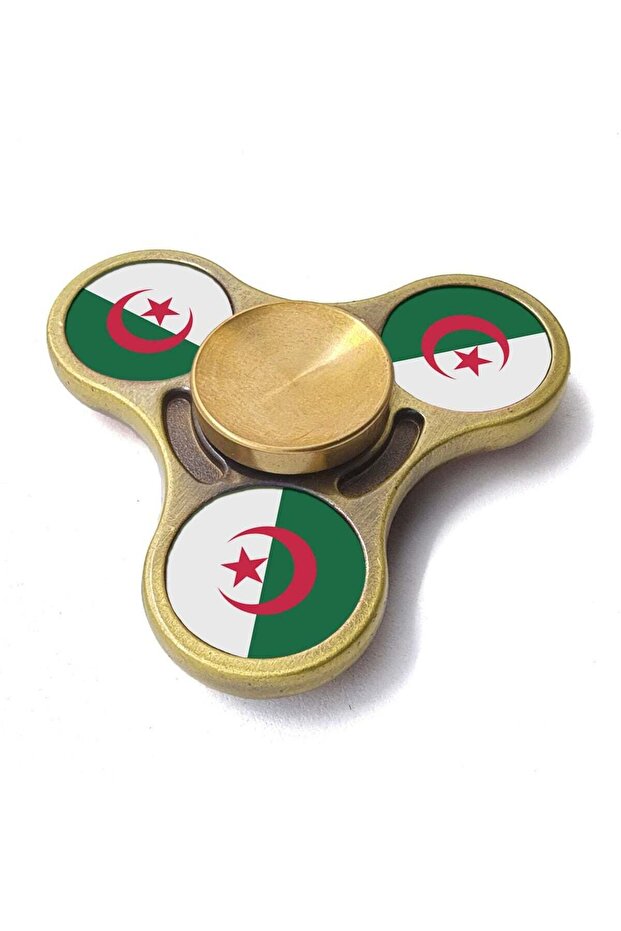 Algerian Flag Gold Colour Metal Fidget Spinner