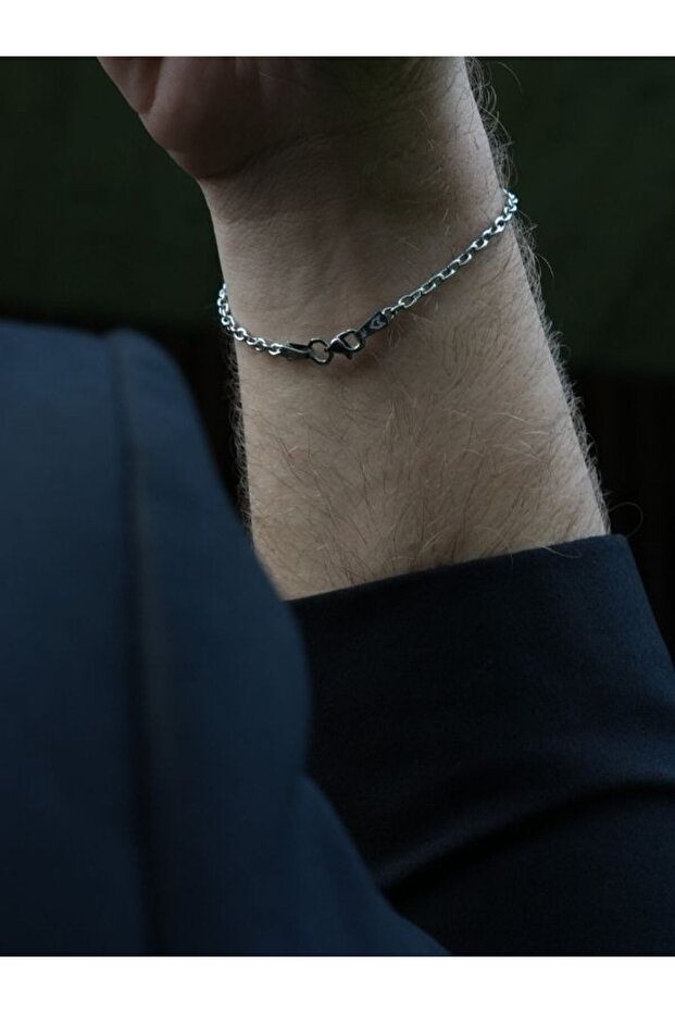 Gümüş Kaplama Cable Bileklik - 6