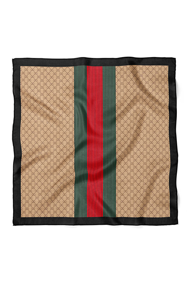 Striped Detail Luxury Pattern Scarf Bandana 70X70 cm