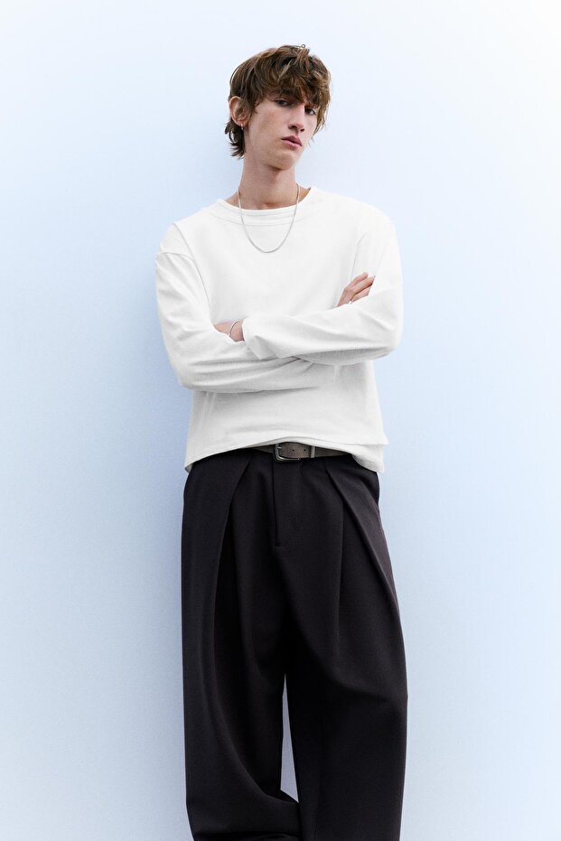 Çift kat uzun kollu tişört - 1