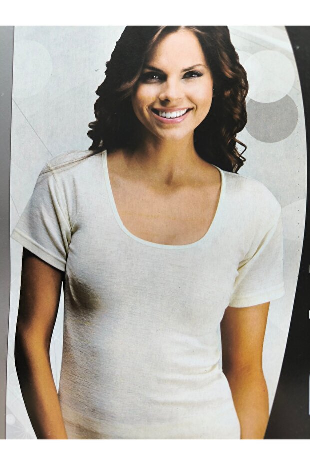 قميص داخلي نصف كم مصنوع من 75% صوف - 2