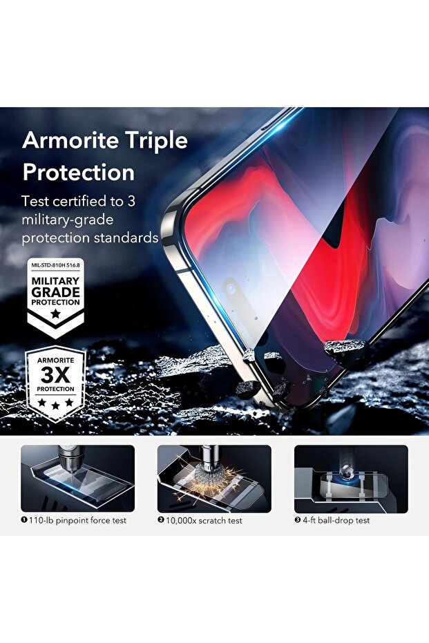 واقي شاشة أرمورايت لهاتف آيفون 15 برو - 5