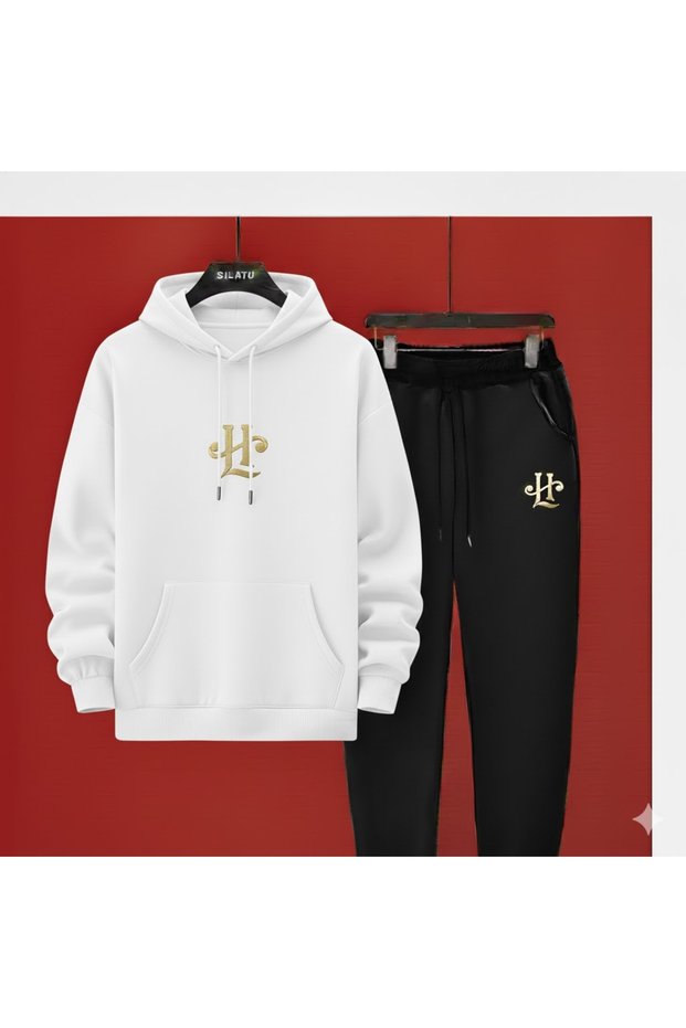 Half Moon Logo Hooded Sweat Suit