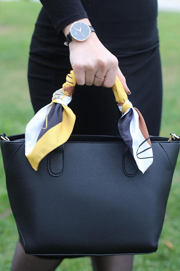 Desenli Fular Bej - 1