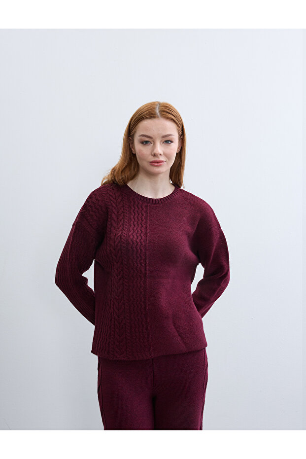 Sac Orgu Patterned Circular Neck Sweater - 5