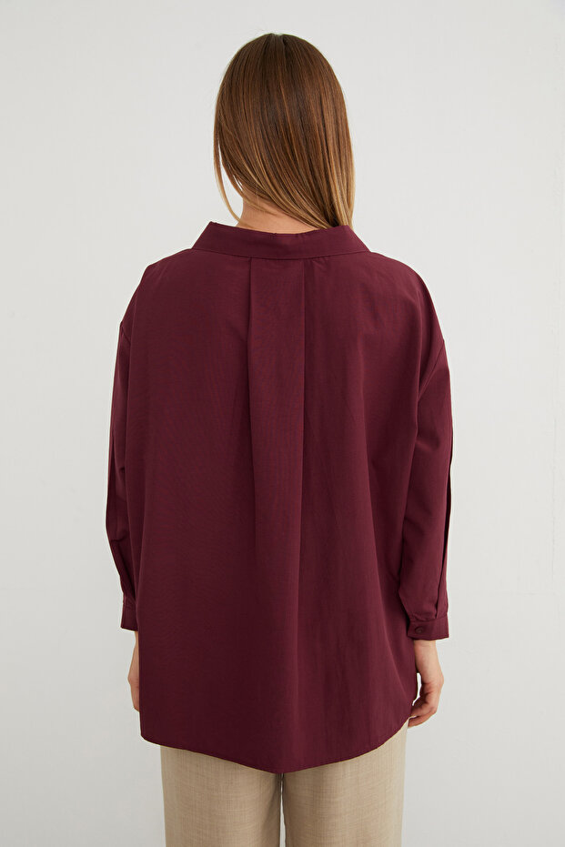 Basic Tek Cepli Oversize Gömlek - 8