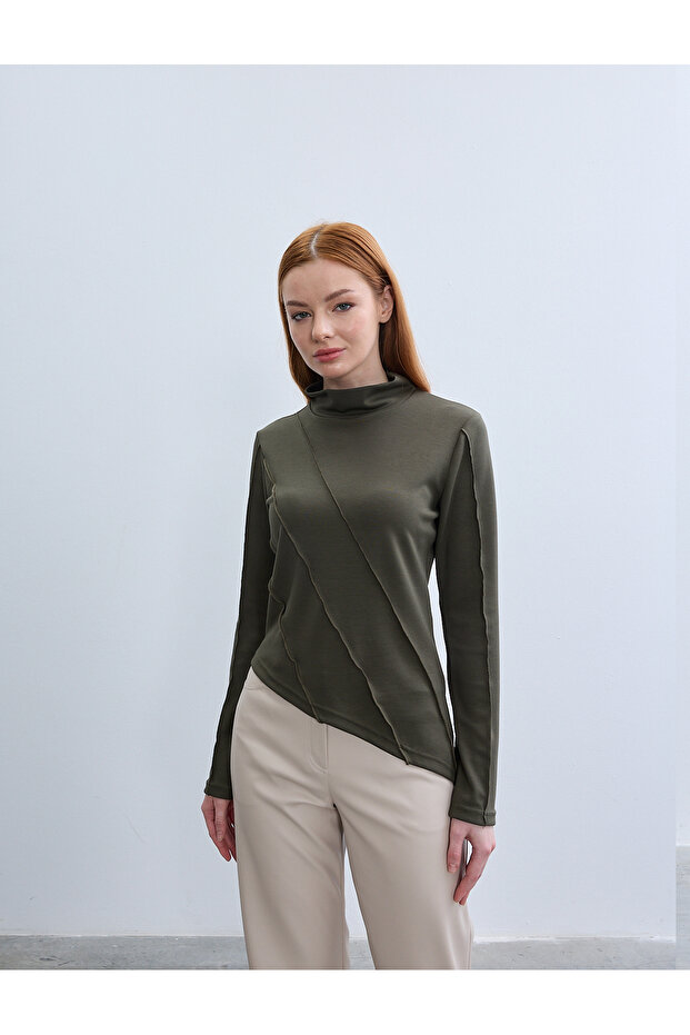 بلوزة فيسكوز كاريسيم بيبي بتفاصيل أوفرلوك محبوكة باللون الأزرق - 4