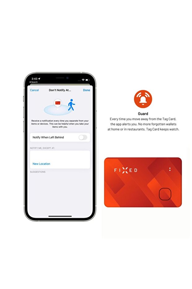 Smart Tracker Card, For Wallet, Apple Find My, Bluetooth 5.0, IP67 Resistance, Red - 6