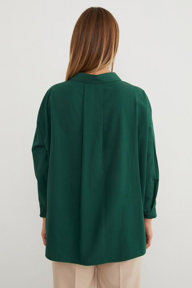 Basic Tek Cepli Oversize Gömlek - 8