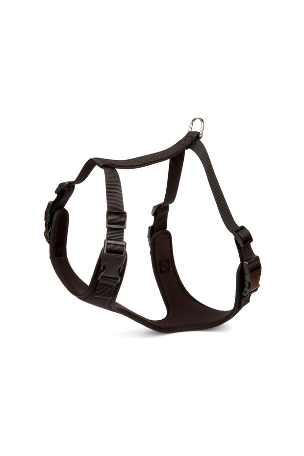 Doggie Havalı Pad Woven Dog Chest Harness 50/70 cm Black - Adgt10-L-Syh