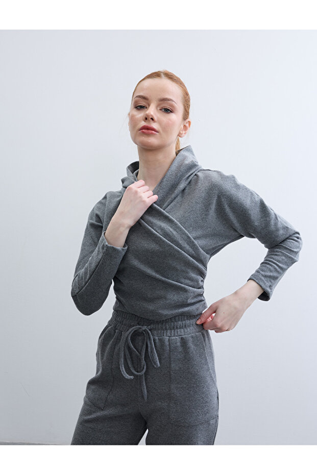 KOPUSONLU KRUVAZE KAPAMA ORME BLUZ - 5