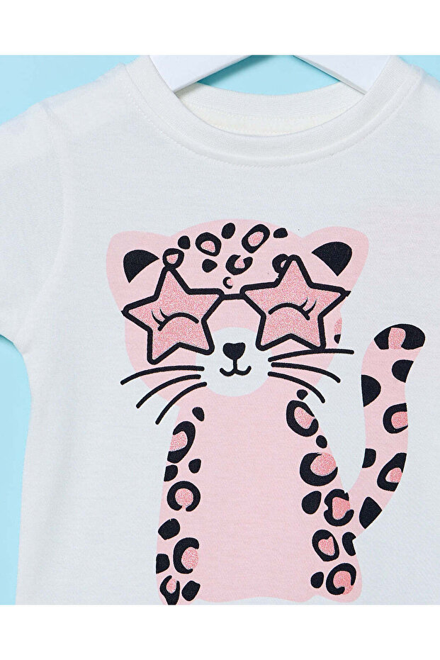 Infant Girls White Printed T-Shirt