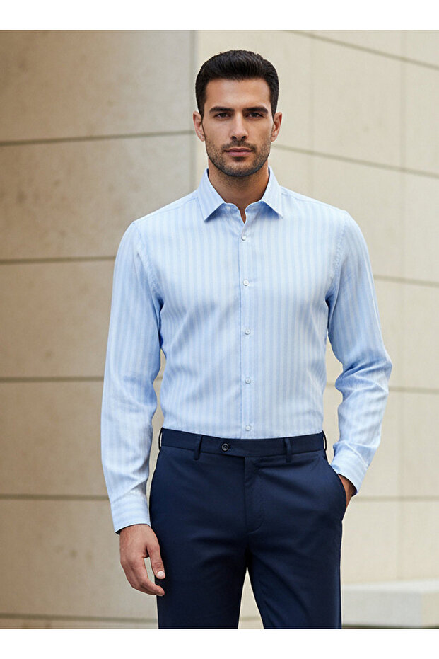 Men Regular Fit Striped Long Sleeve Shirt