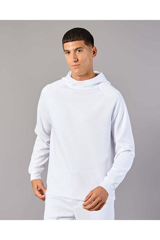 Men White Hooded Sweatshirt