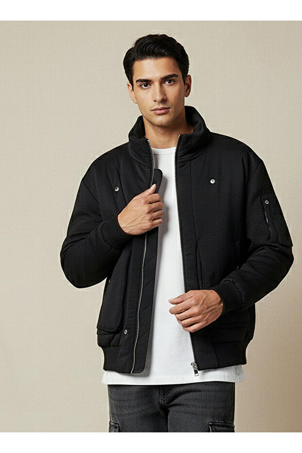 Men Relaxed Fit Zip Through Jacket - 1