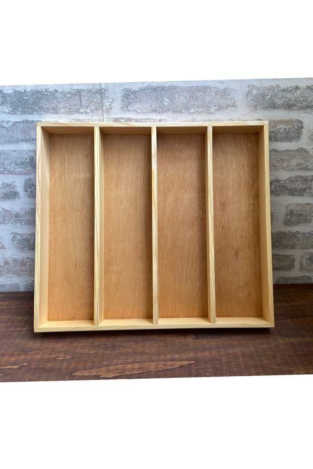 45X40 cm Wooden Spoon Holder Inside Drawer Organizer for Ladles, Tongs and Serving Utensils