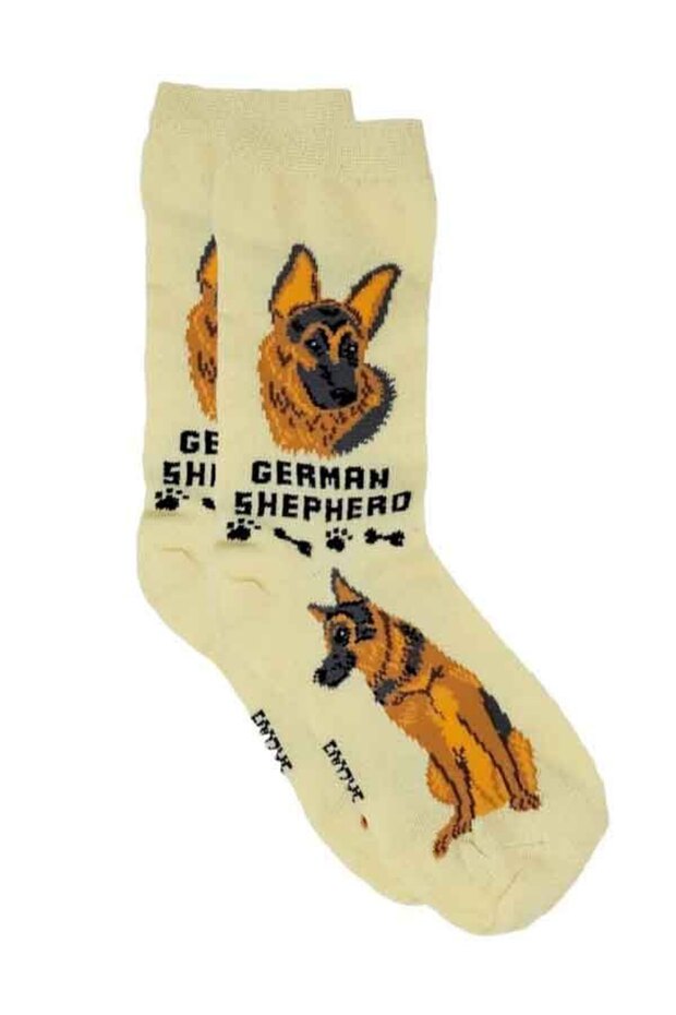 German Shepherd Printed Polyester Socks Size 9-11 - 1
