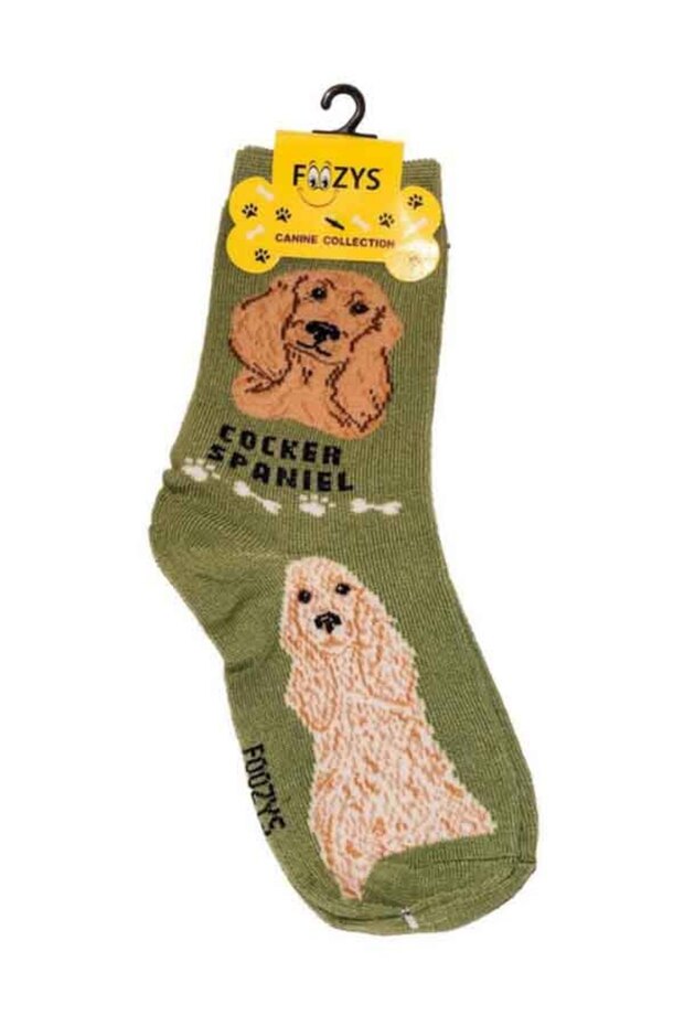 Cocker Spaniel Printed Polyester Socks Size 9-11 - 1