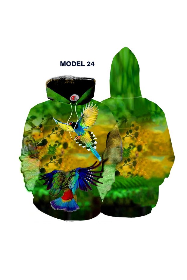 Bird Patterned Multicolored Sweatshirt