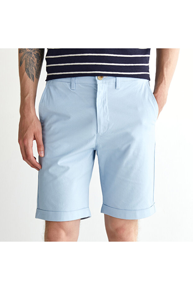 Erkek Mavi Slim Fit Şort - 4