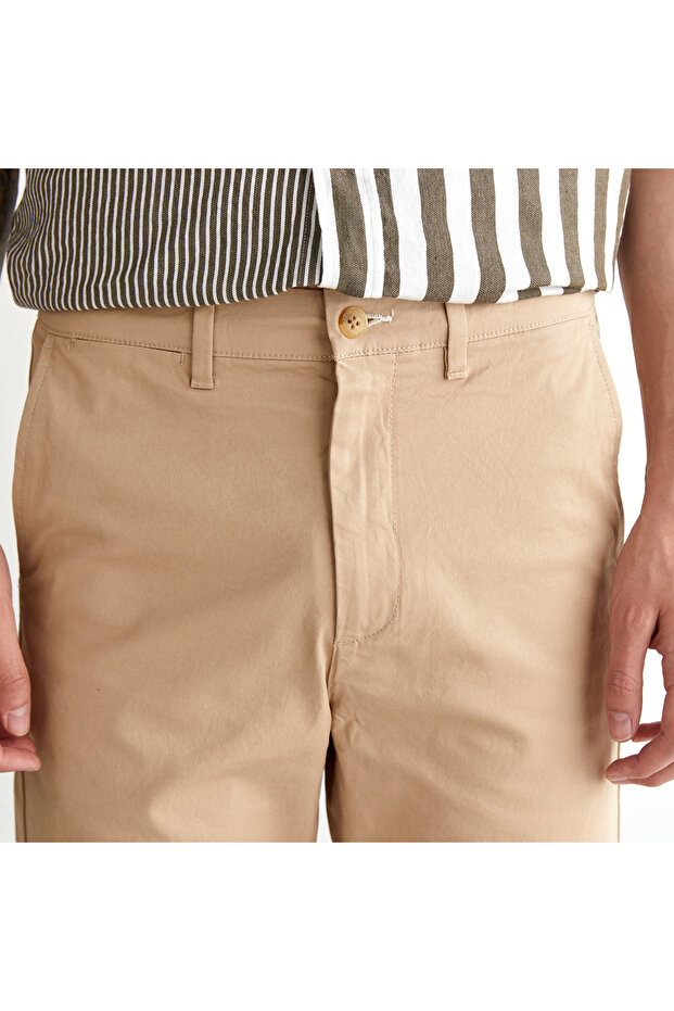 Erkek Bej Slim Fit Şort - 5
