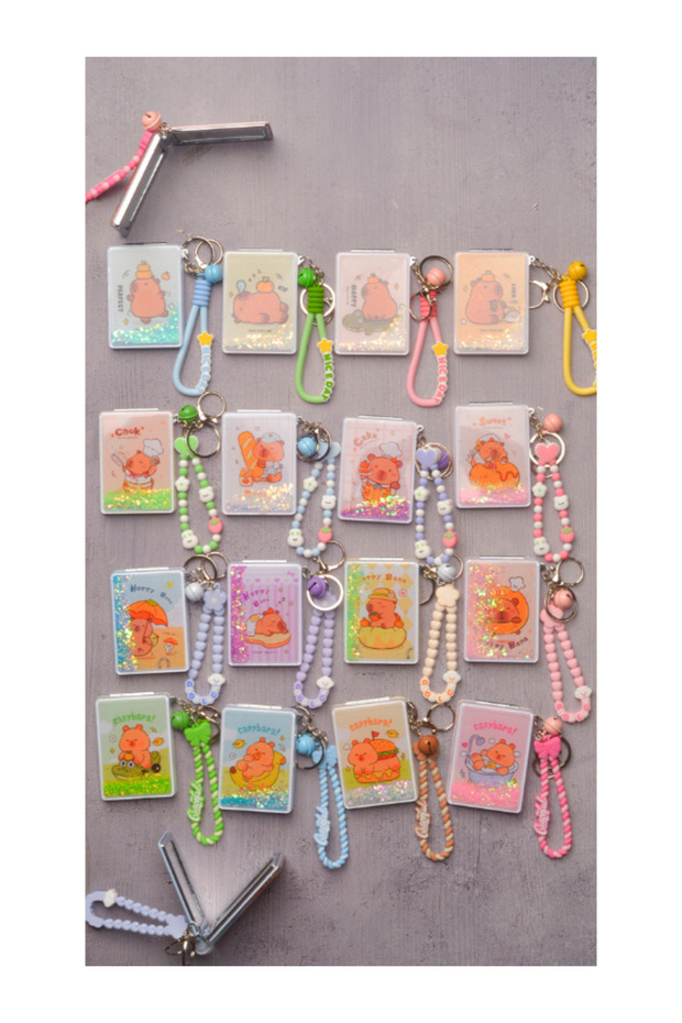 Capybara Pocket Mirror Keychain Rectangular - 4