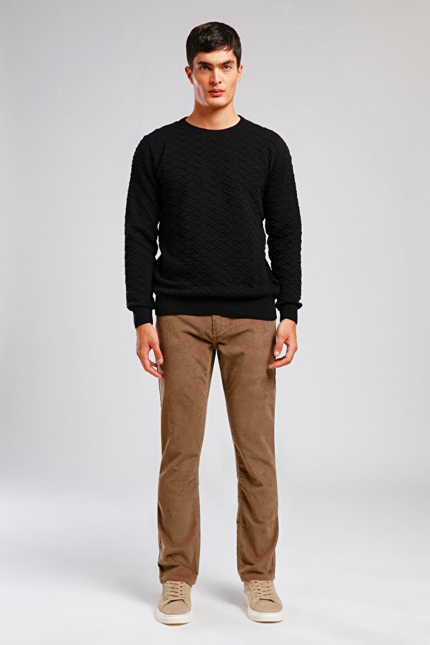 Pierce regular waist slim fit straight leg camel men's trousers