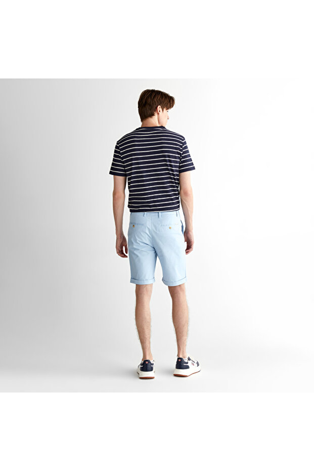 Erkek Mavi Slim Fit Şort - 2
