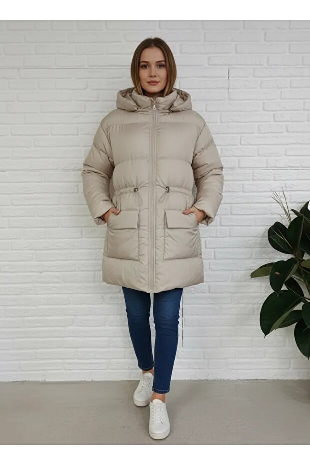 ,Kapüşonlu Şişme Mont - 1