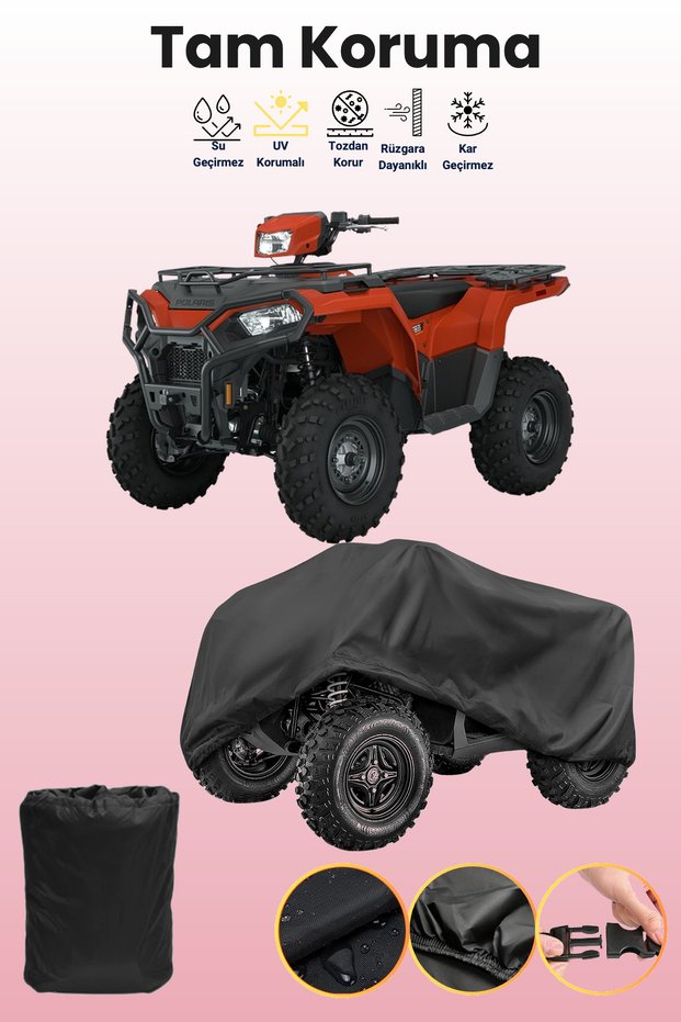 Black P.Olaris Sportsman 450 Atv Cover, Atv Protective Cover